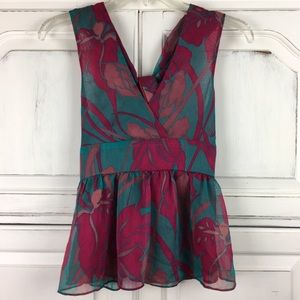 Jessica Simpson Sleeveless Chiffon Top Draped Back